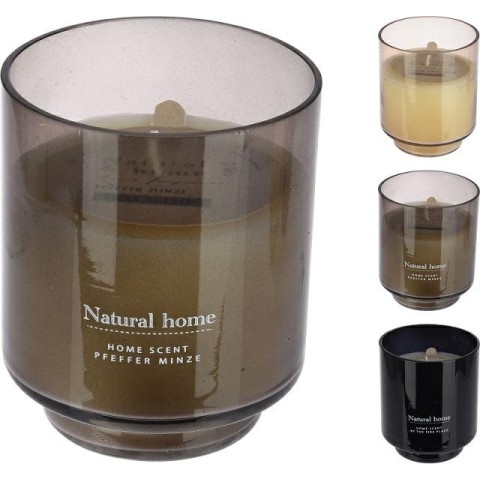 VASO VETRO CON CANDELA 10X12CM